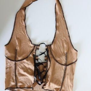 Shein brown crop top